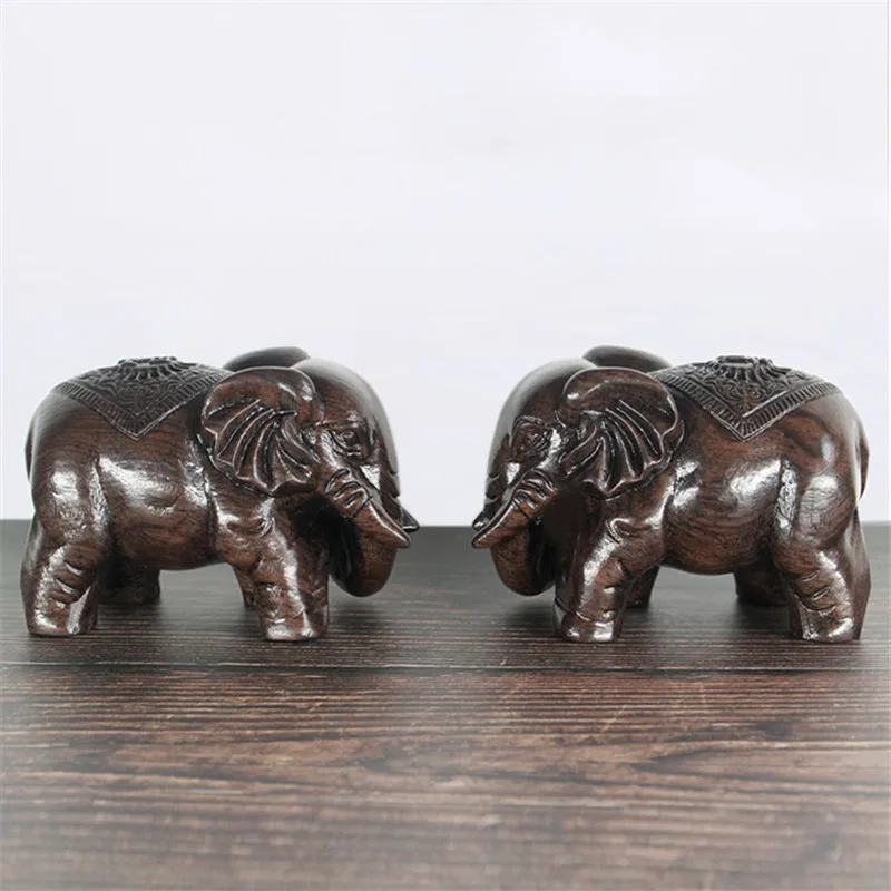 Деревянная резная мини статуя животных из натурального дерева ручной работы