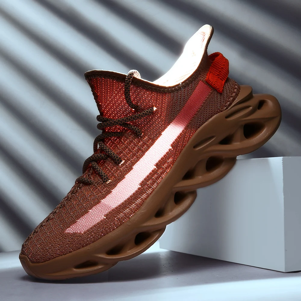 Мужские кроссовки с плетеной подошвой модный светильник повседневная обувь