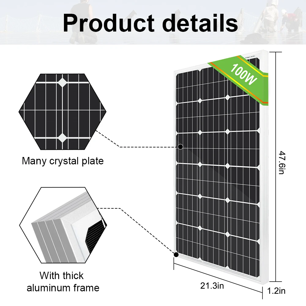 Солнечная энергия чердак Gable вентилятор-100 ватт монокристаллическая солнечная