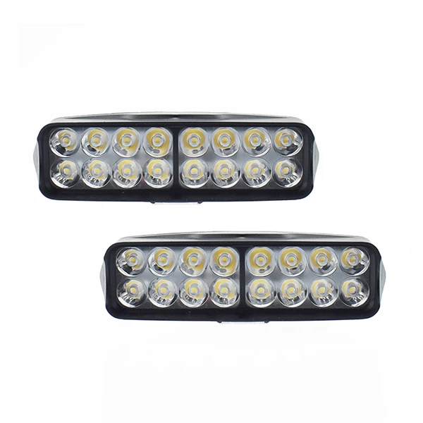 2pcs-16led Мотоциклетные фары 12 В 12 Вт прожекторы супер яркие мото Противотуманные фары Водонепроницаемый мотоцикл вспомогательный дальнего света фары - Цвет: 2pcs-16led