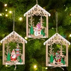 Рождественские деревянные безделушки, бирки, украшения для новогодней елки, искусство, ремесленные украшения, Рождество, сделай сам, новый год 2022, набор игрушек