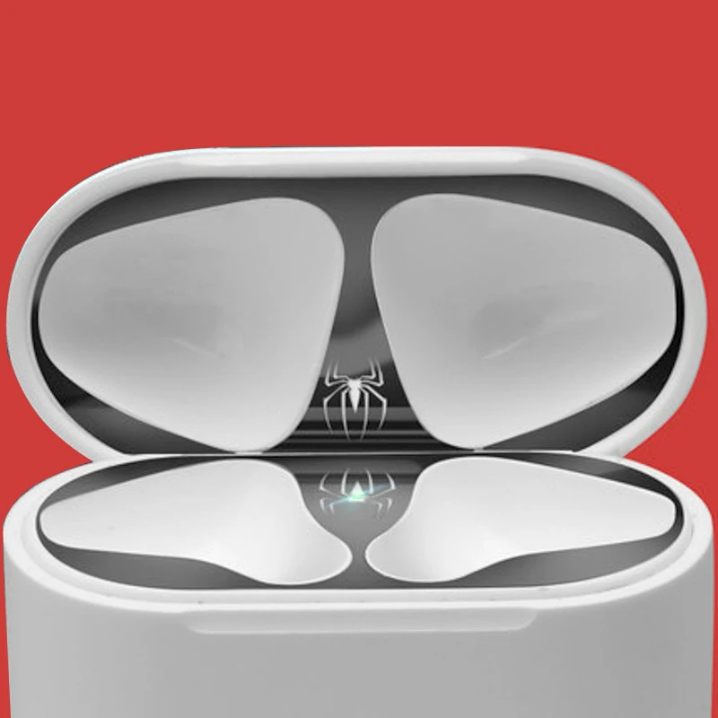 Black 5 Для Apple AirPods 2 металлическая Пылезащитная Защитная Наклейка защитная крышка для наушников для Airpods 2 Пылезащитная наклейка для AirPods 1 - Цвет: Black 5