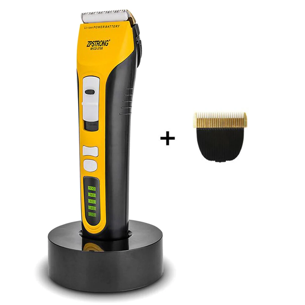 Black Add 1pcs Blade 25 Вт профессиональный электрический триммер для волос, перезаряжаемая машинка для стрижки волос, триммер для бороды, бритва для взрослых мужчин, светодиодный дисплей 220 В/110 В - Цвет: Black Add 1pcs Blade