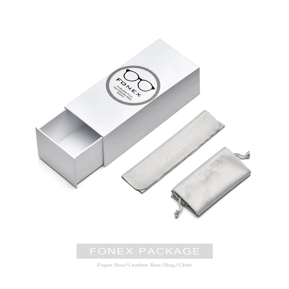 

FONEX TR90 Alloy Optical Glasses Frame Men Ultralight Square Myopia Prescription Eyeglasses Full Rim Korean Screwless Eyewear