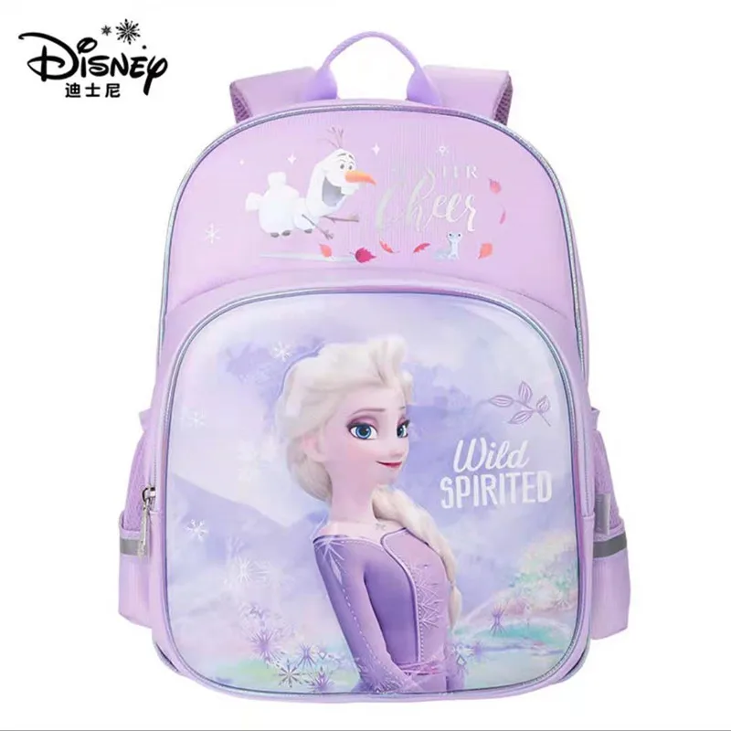 Disney Frozen School Bags For Girls Elsa Anna Primary Student Shoulder Orthopedic Backpack Grade 1-3 Large Capacity Gift Mochila
