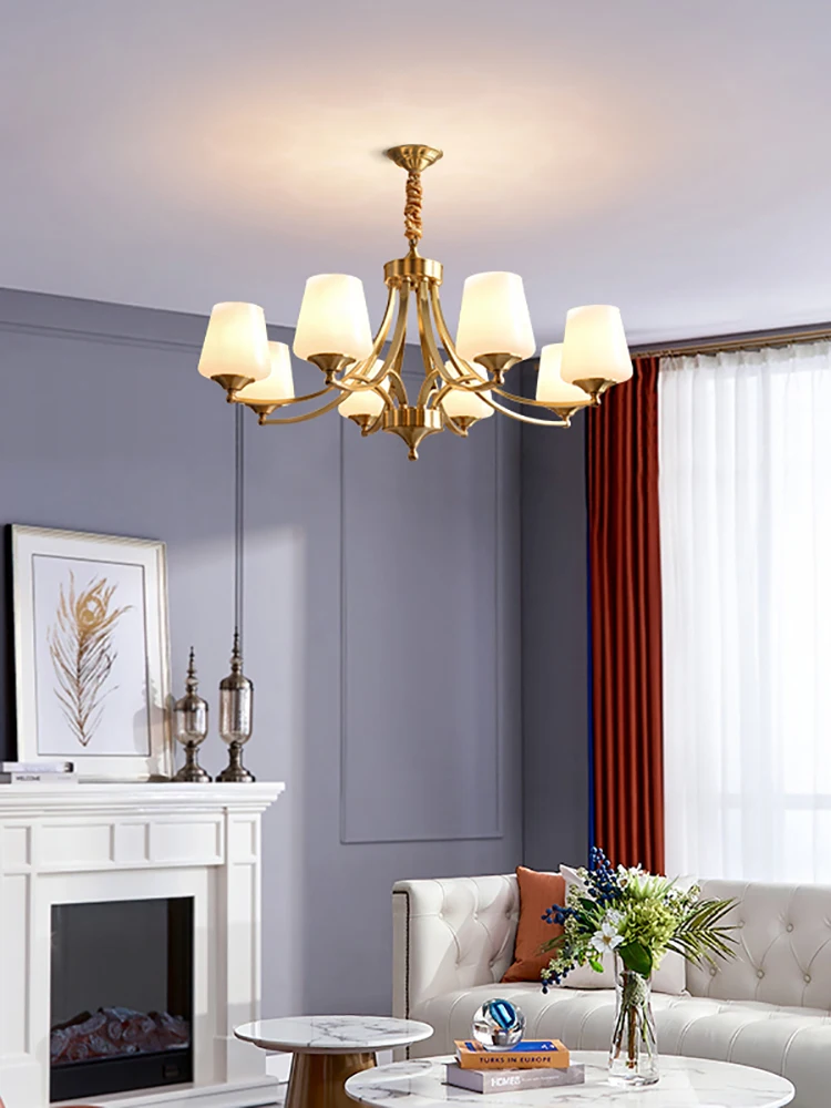 Люстры MOONSHADOW светильник светодиодный классический медный простые современные