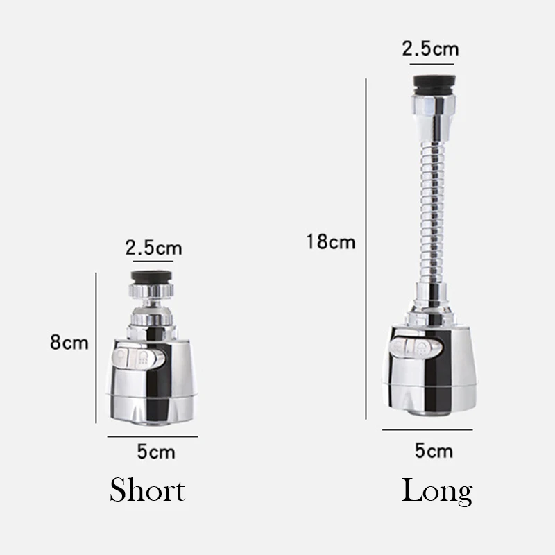 

360 Degree Kitchen Faucet Taps Sprayer Adjustable Flexible Rotatable Filter Dual Mode Bubbler Universal Extension Faucet