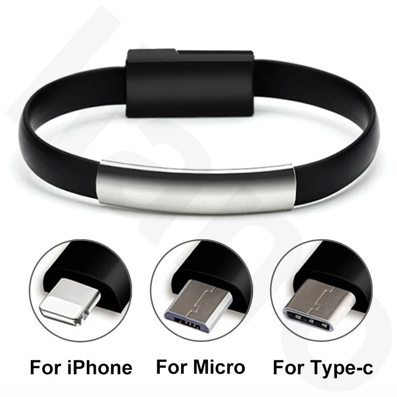 Браслет Micro USB кабель type C USB 8-контактный кабель для зарядки и передачи данных для iPhone XS Max XR X 7 8 6 Micro USB кабель для зарядки телефона