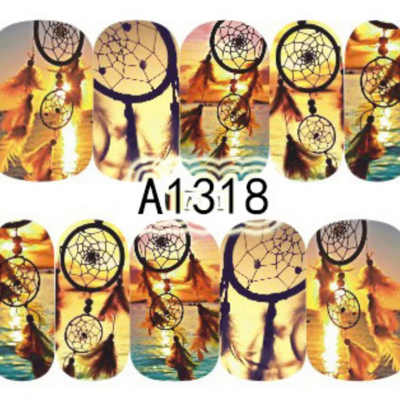 Переводные наклейки для ногтей 12/50 листов водные переводные с животными