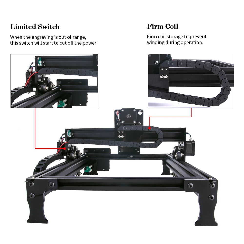 3000mW/7000mW Laser Engrave Machine Upgrade Version DIY Desktop CNC Wood Router Support Computer/Android Wifi/Off-line Control |