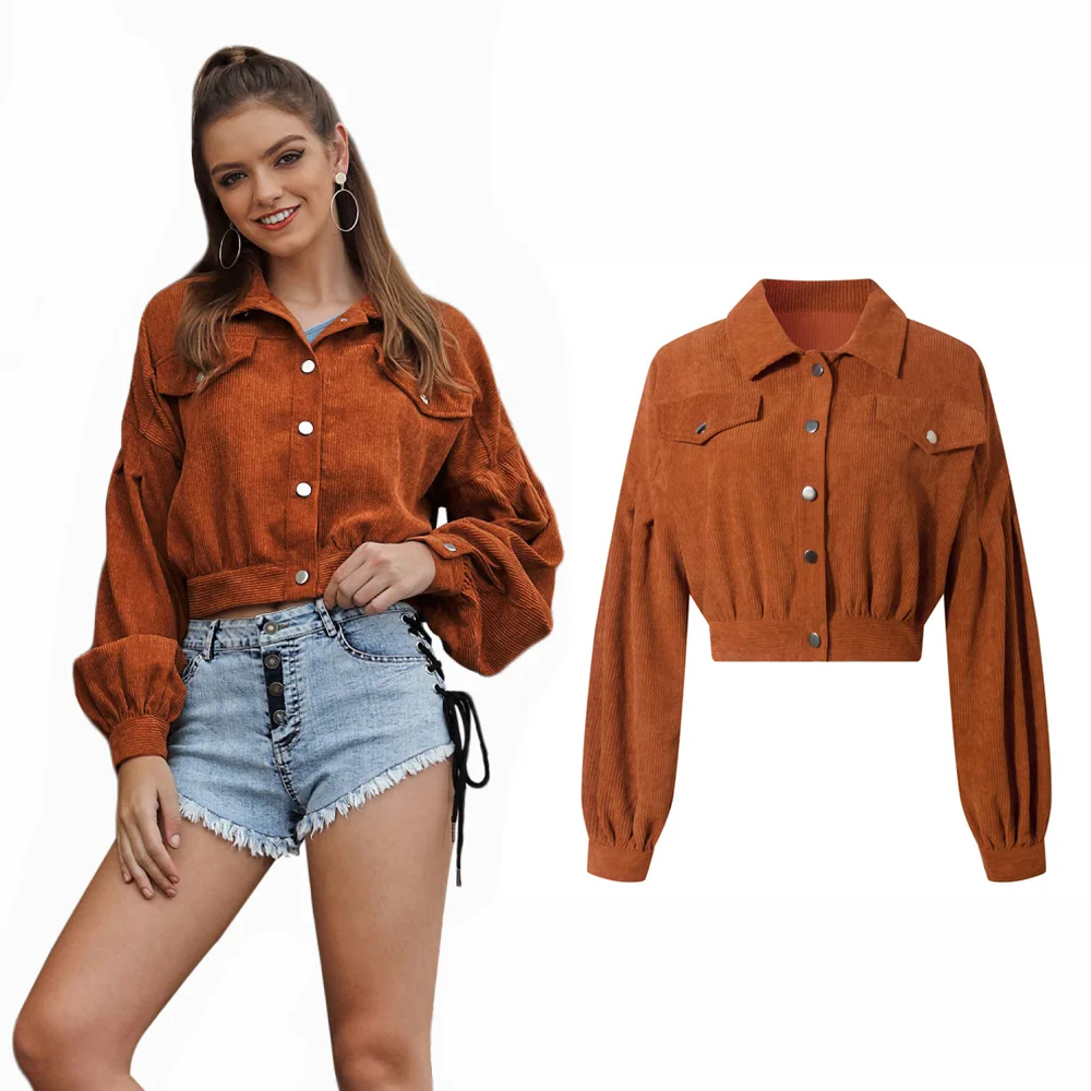 Joineles куртка с длинными рукавами и отворотом Осенняя Женская однотонная