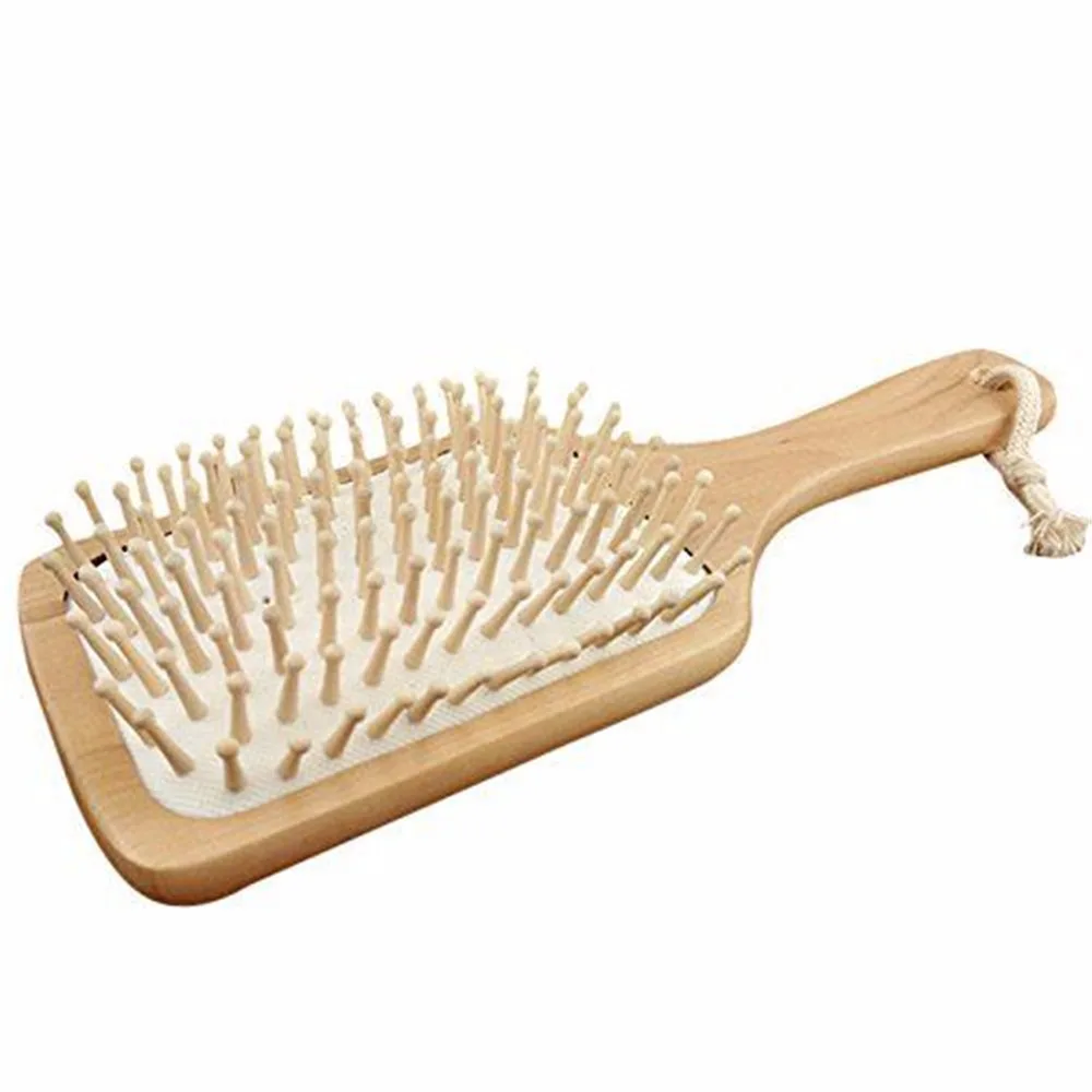 

1PC Massage Comb Paddle Brush Anti Static Natural Wooden Massage Hair Brush Comb Scalp Health Care Paddle Brush Comb New Arrival