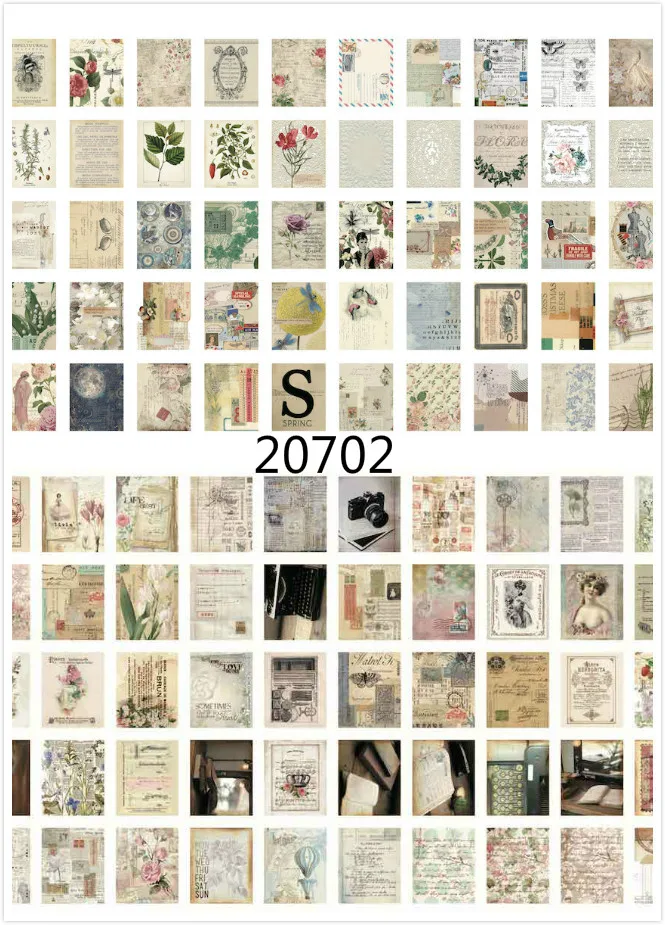

YPP CRAFT 100pcs Vintage Demo Junk Journal Card for Bullet Journal Planner Making