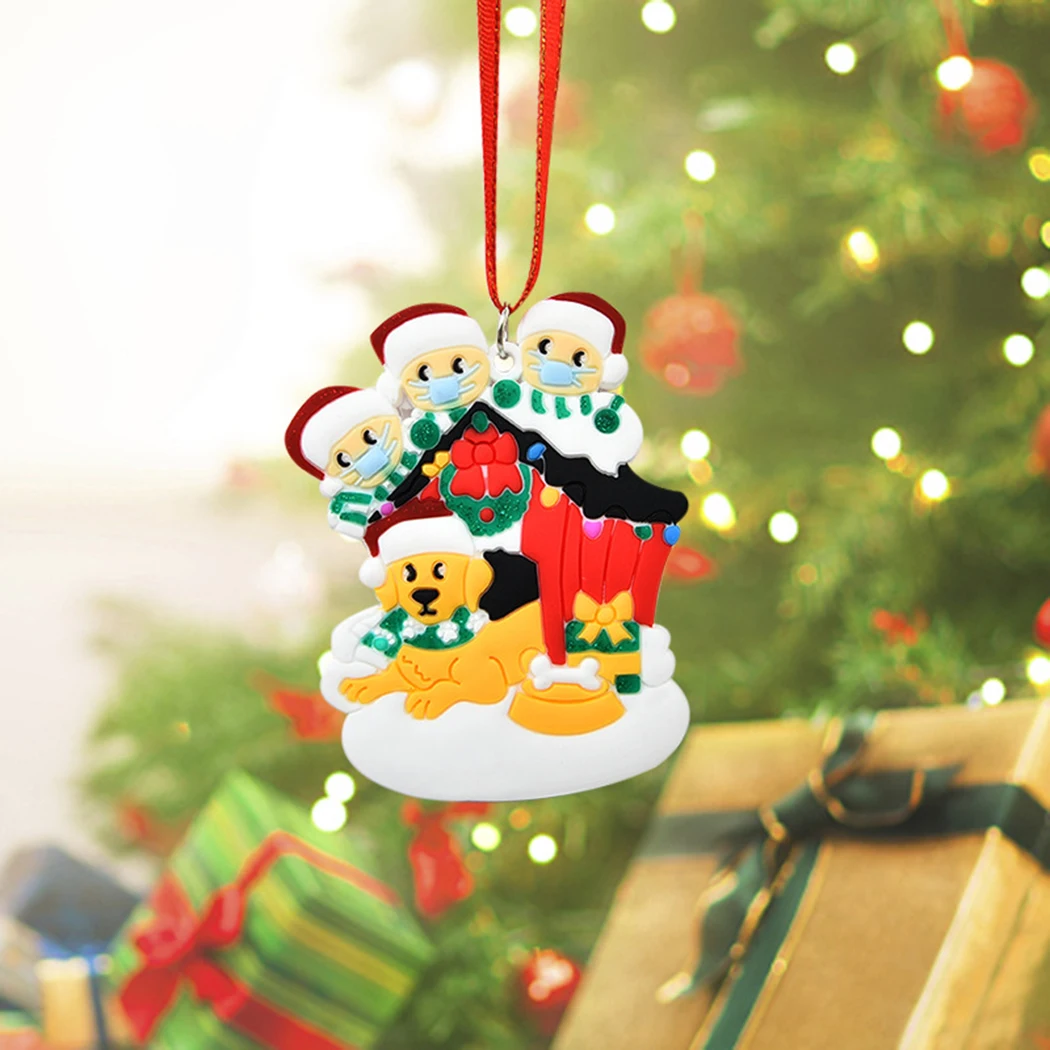 

Family Of Four DIY Name PVC Christmas Tree Hanging DIY Name Blessing Christmas Tree Ornament Family Xmas Lockdown Decoration