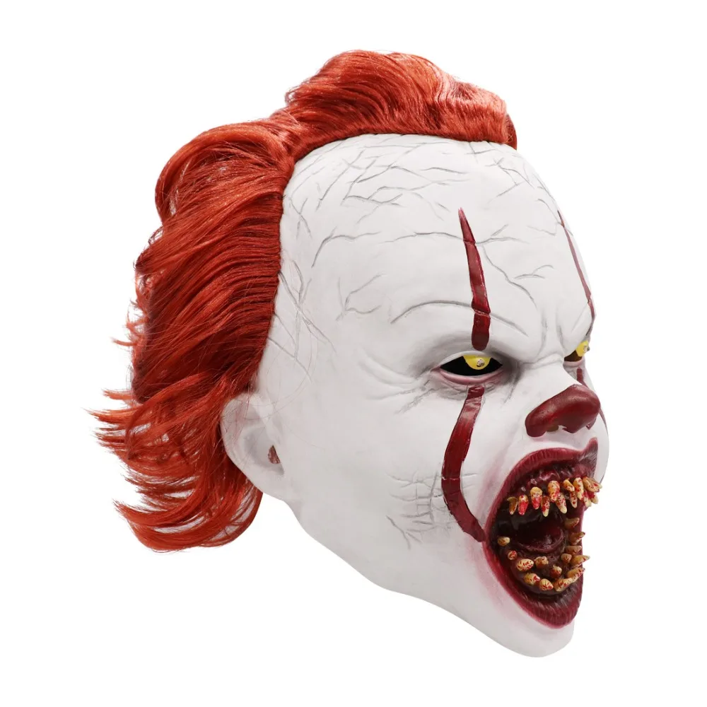 Светодиодный фонарь маска пеннивайза It Chapter Два страшных клоуна Косплей Хэллоуин латексные маски