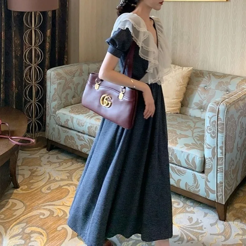 Новинка 2020 шикарное кружевное лоскутное женское платье Korobov с V-образным вырезом