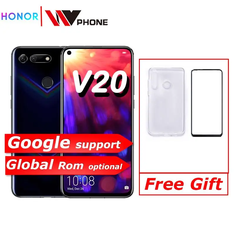 Honor v20 honor View 20 Link Turbo Смартфон honor V20 Android 9 Поддержка NFC Быстрая зарядка мобильного телефона