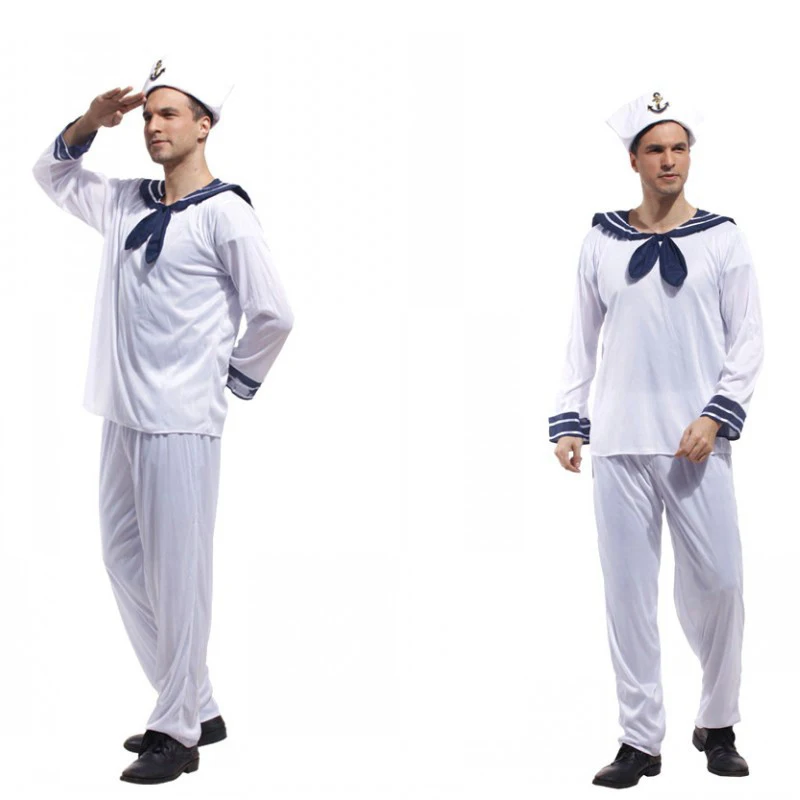 Костюм для косплея на Хэллоуин костюм взрослых сцены одежда белого цвета моряка