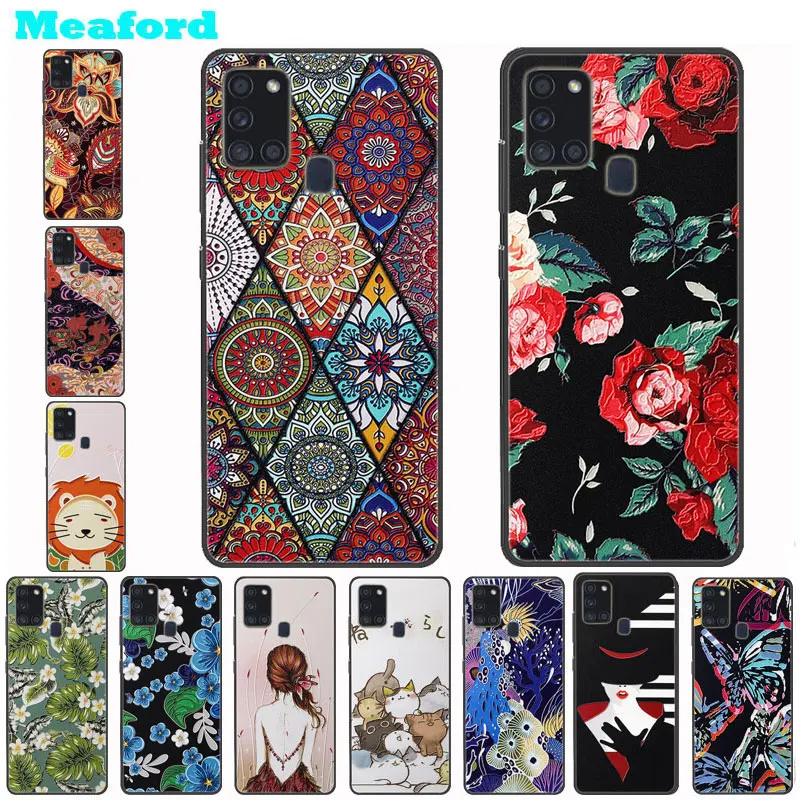 

For Samsung Galaxy A21S Case 3D Emboss Soft TPU Silicone Phone Cases For Samsung A21S A217F A 21S A21 S A 21 S Case Cover Funda