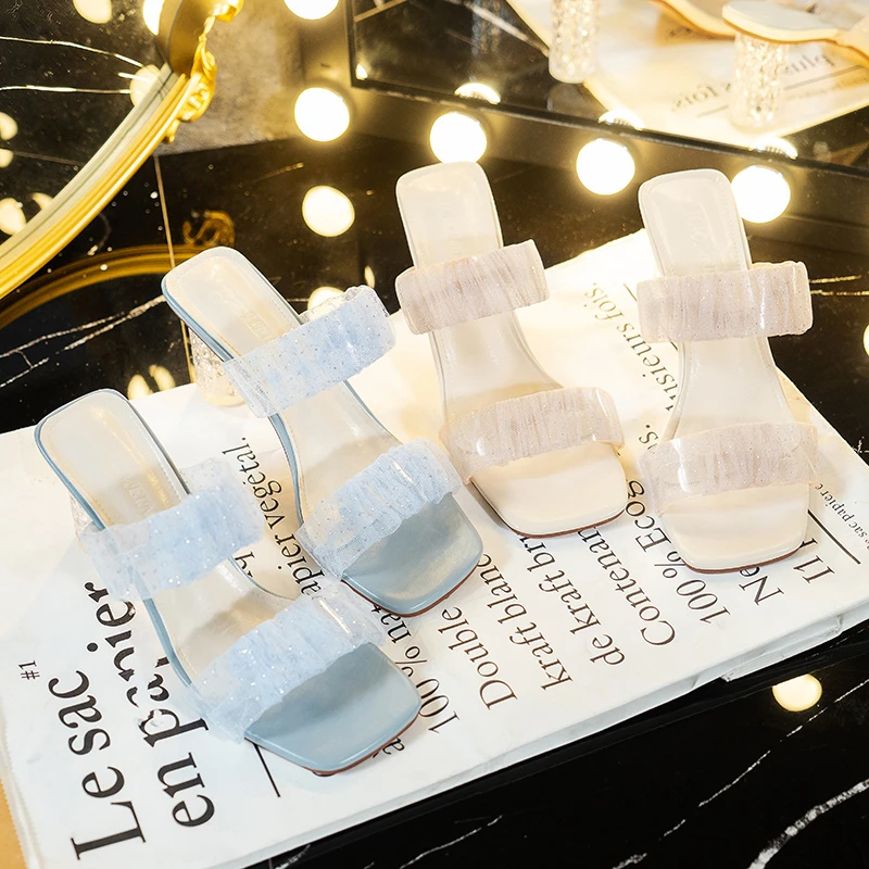 

2021 New Ladies Outside New Transparent High-Quality Comfortable Band Elegant Women Sandals Casual Shoes Zapatillas Mujer