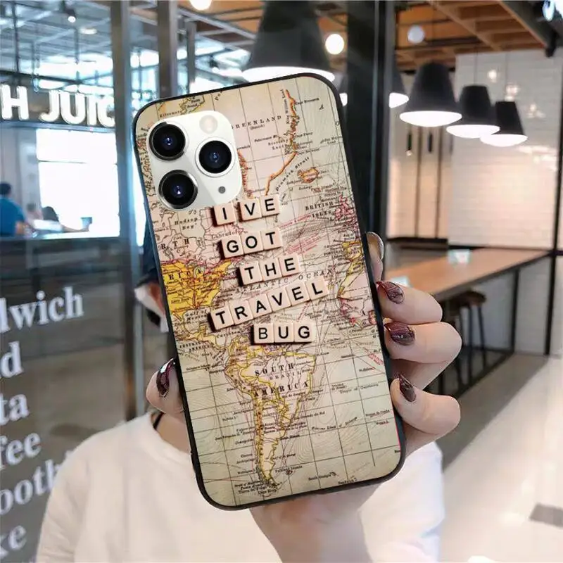 

travel map Phone Case for iPhone 11 12 mini pro XS MAX 8 7 6 6S Plus X 5S SE 2020 XR