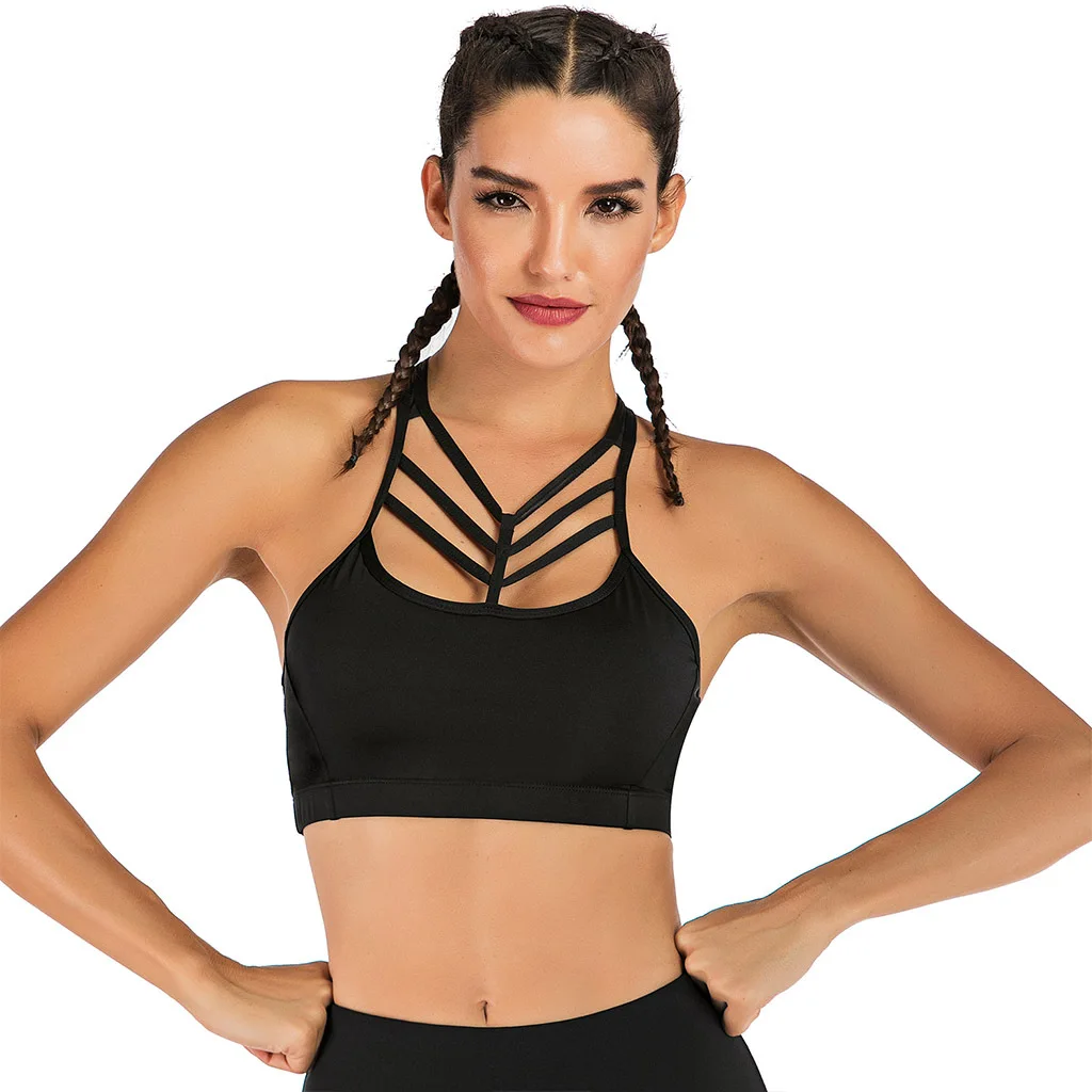 Женский красивый сексуальный спортивный бюстгальтер с открытой спиной вырезом