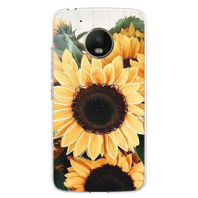 beauty yellow sunflower print cover phone case for motorola moto g8 g7 g6 g5 g9 e6 e5 plus play power one action fusion macro free global shipping