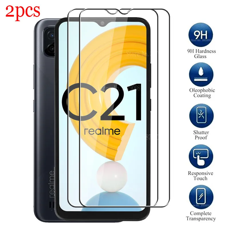 2pcs glass realmy c21 tempered glass for oppo realme c21 c 21 21c 6.5