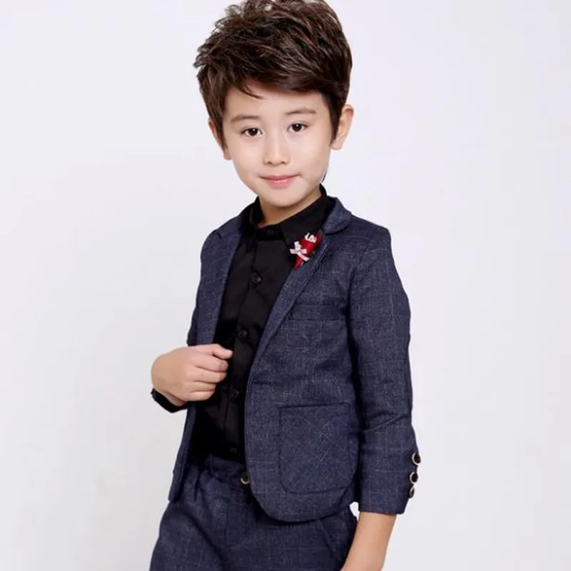 

1Boys 6 spring and autumn checker suit suits, 10 children's long sleeved clothes, children's wear 3-15 years old two sets.