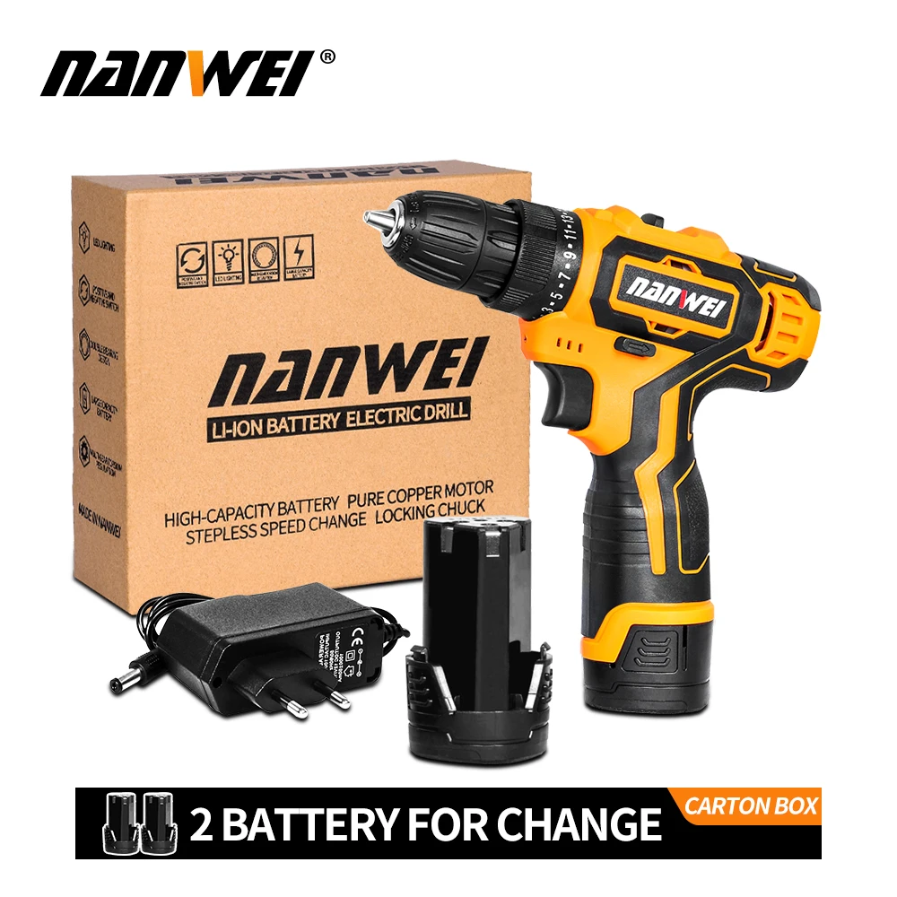 12V18V 42VF ударная Аккумуляторная дрель электрическая шуруповерт мини беспроводной драйвер питания постоянного тока литий-ионный аккумулятор 3/8-In