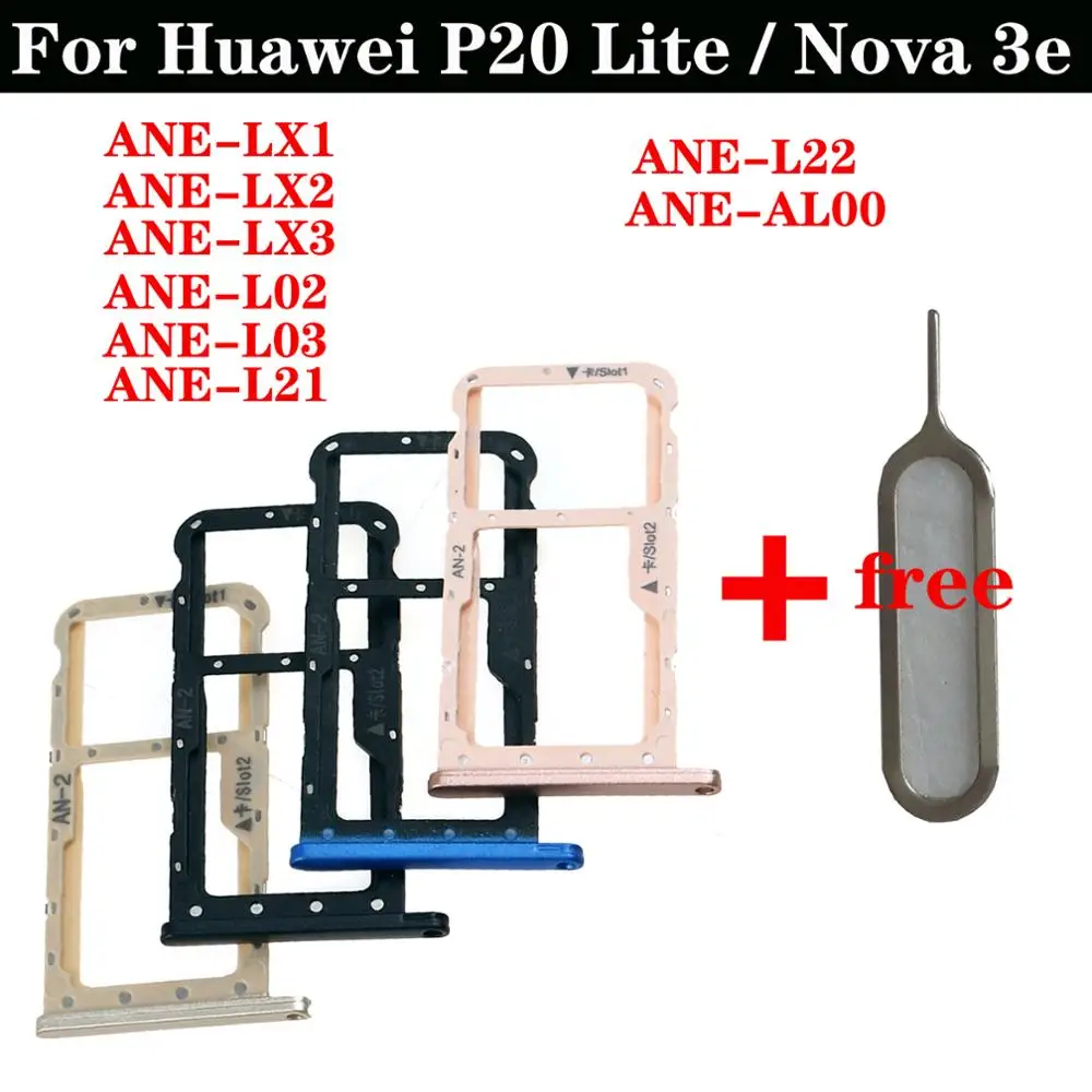 Shyueda новинка 100% года для Huawei P20 Lite / Nova 3e ANE-LX1 ANE-LX2 ANE-LX3 ANE-L02 L21 L22 AL00 лоток SIM-карты слот