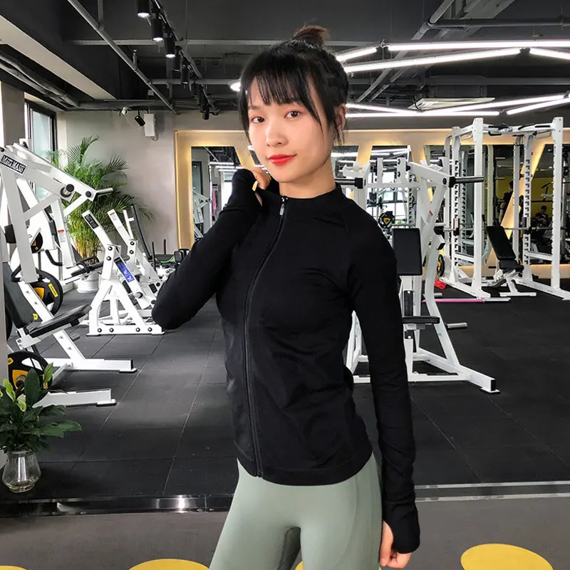 Женская спортивная куртка с длинным рукавом кардиган для фитнеса йоги