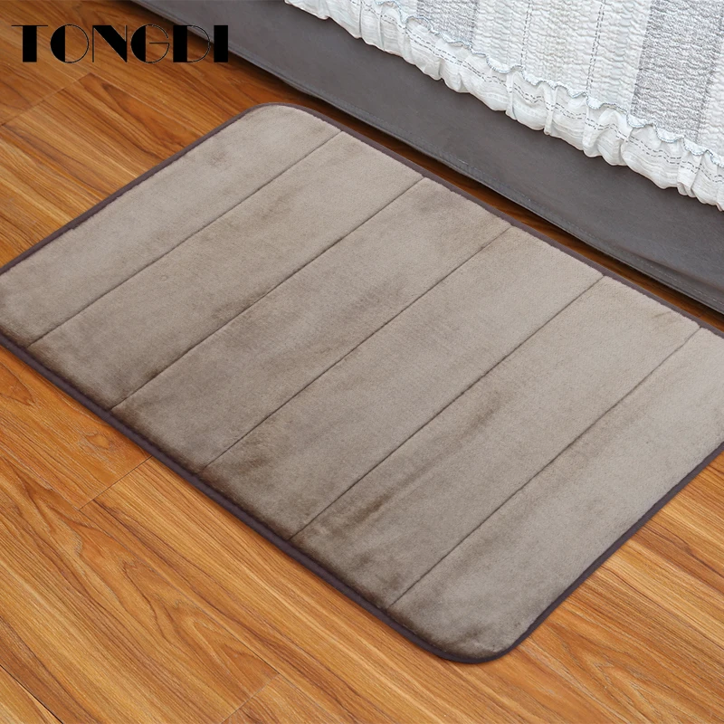 TONGDI Впитывающий Коврик для ванной комнаты мягкий коралловый бархатный коврик