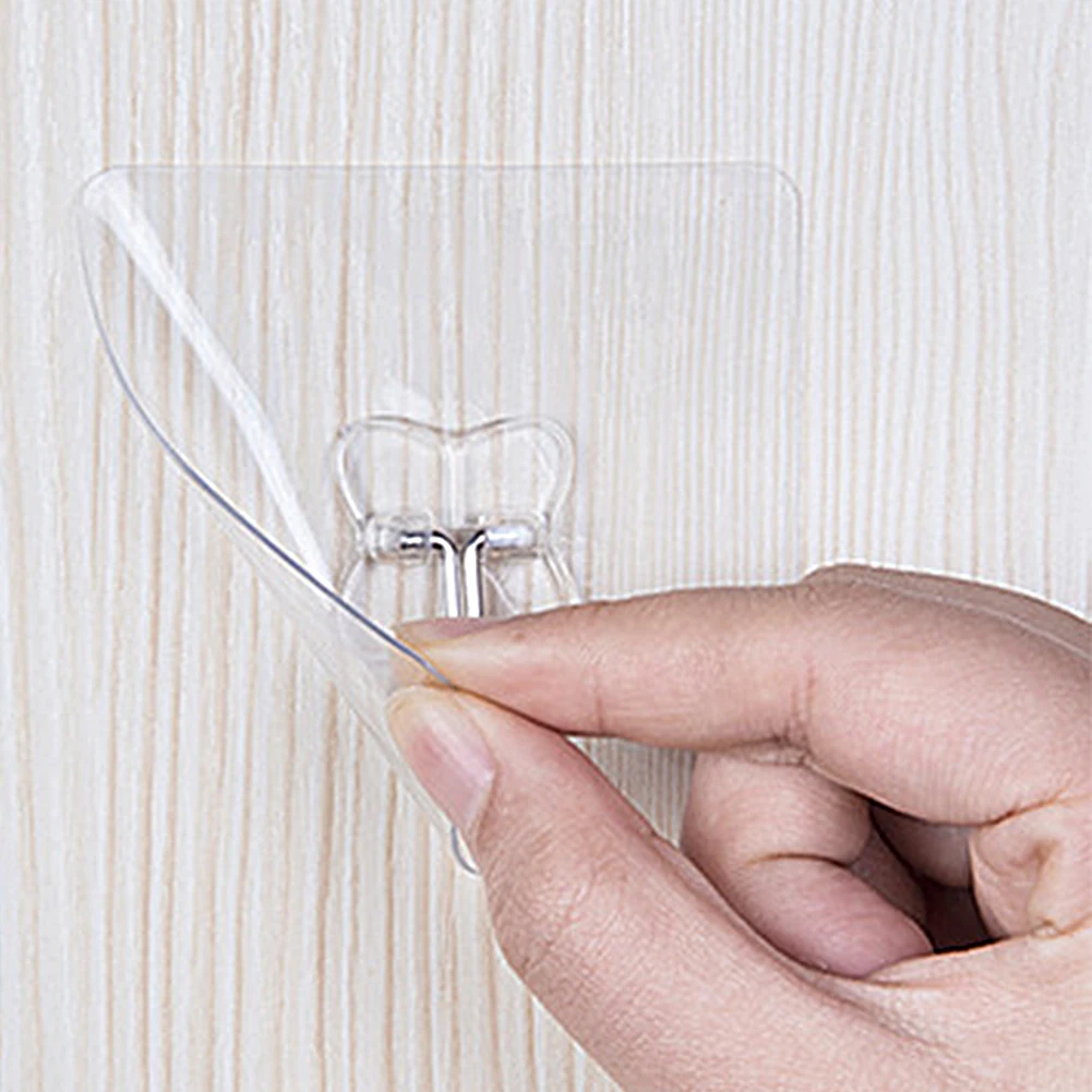 Крепкие домашние кухонные крючки прозрачная крепкая клейкая наклейка Настенные