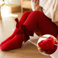 knitted tights winter girls leggings for kids baby clothing new born plus velvet pantyhose toddler warm wrap tights for girls
