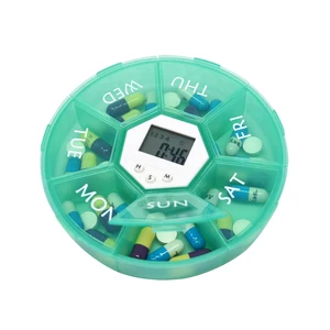 GREENWON Weekly Rotating Pill Box organizer case portable Weekly Medical Kit Boxes 7 Day Pill Container 7 Gids