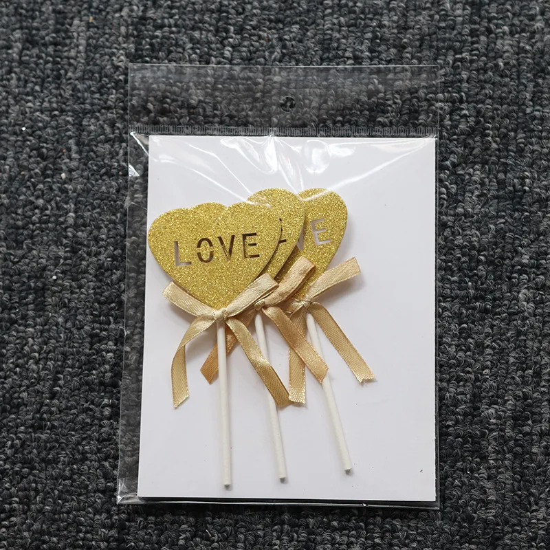 

Birthday Cake Insert Brand Card Cake Decorating Supplies DIY Paper Love Crown Flag Anniversary Cake Decoration with Bow