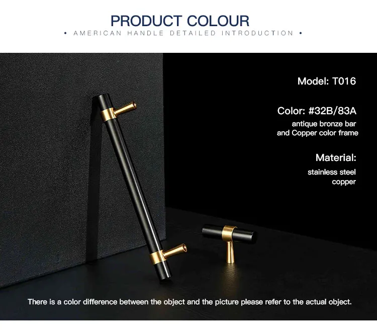 Fashion Furniture Knobs Handle Black Gold Antique Brass Cabinet Pulls Closet Warbrobe Handles Drawer Button 128mm Handles
