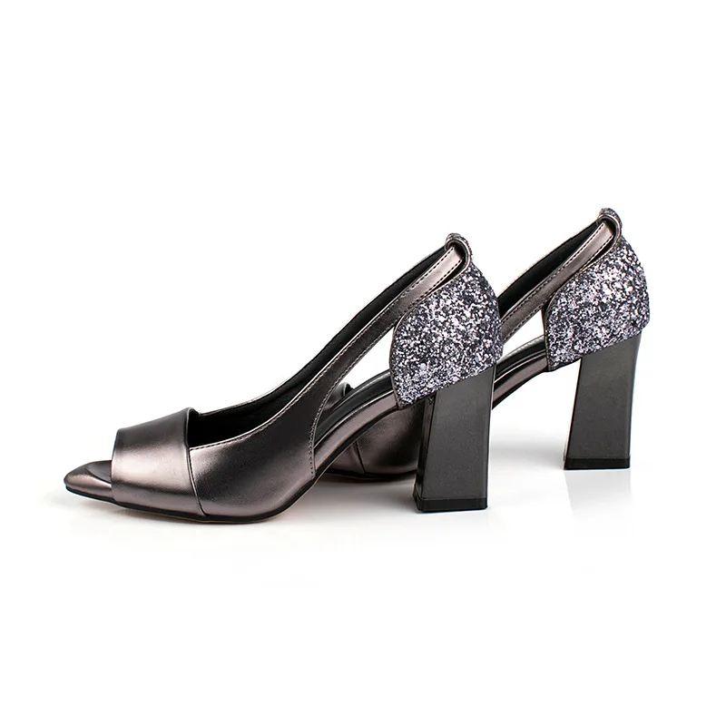 

2020 Summer Comfortable Ladies High Heel Sandals Women Shoes Hollow Peep Toe Square Heel Sandals Woman