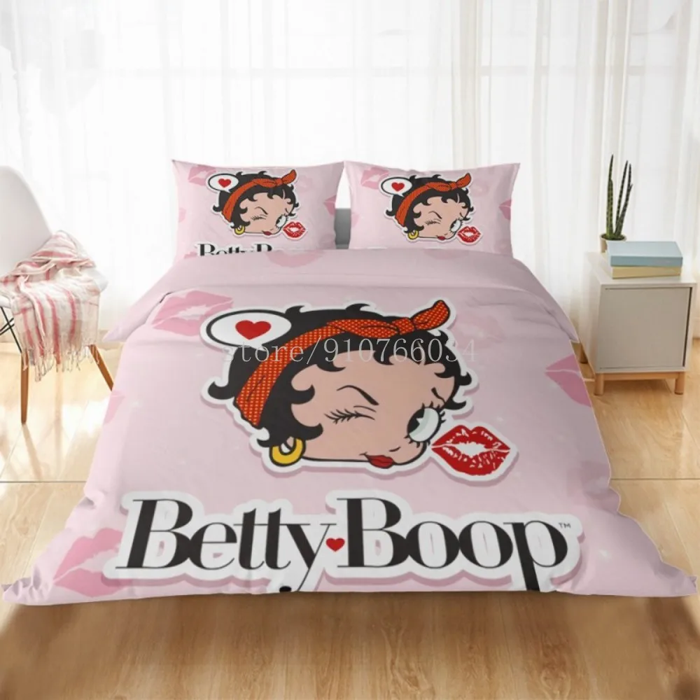 

3D Sexy Girl Bedding Set Betty Boop Duvet Cover Set Pillowcase Single Double Queen Size Bedroom Decoration for Friendly Gifts
