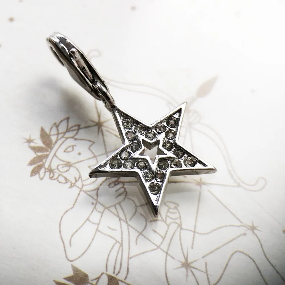 Браслеты с подвесками в форме звездочек для 925 стерлингового серебра мужчин и