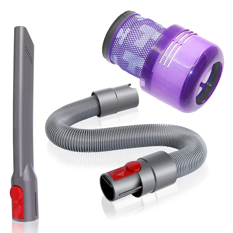 

2 Set Vacuum Cleaner Parts: 1 Pcs Washable Vacuum Cleaner Rear Filter & 1 Set Crevice Tool Extension Hose