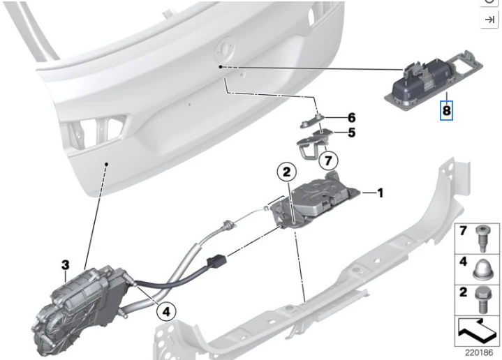 Ручка переключателя двери багажника 51247368752 для BMW X1 X3 X5 2 Series 3 4 5 F22 F30 F10 F48 F25