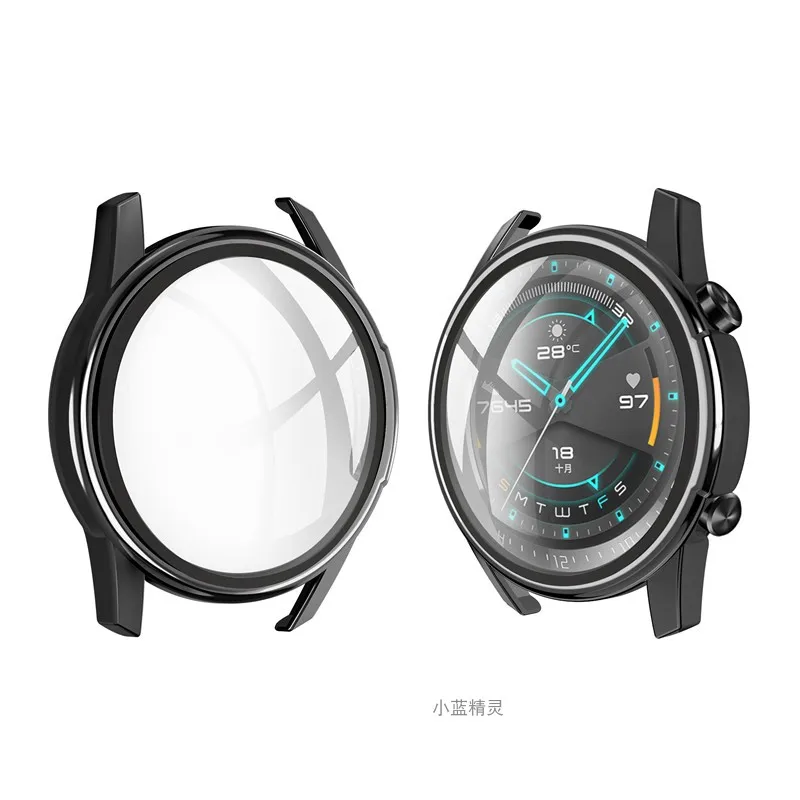 Защитное стекло и чехол для huawei watch GT2 2e закаленное с полным покрытием экрана 46 мм