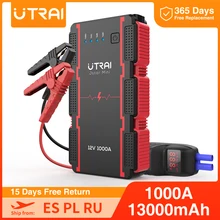 UTRAI 1000A Jump Starter 13000mAh Power Bank Starting Device Portable Charger Emergency Booster 12V Car Battery Jump Starter