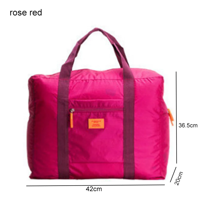 rose red 1 шт. портативная Водонепроницаемая дорожная сумка, складная нейлоновая сумка для хранения одежды, сумка для багажа - Цвет: rose red