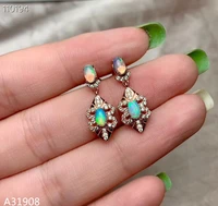 kjjeaxcmy boutique jewelry 925 sterling silver inlaid natural opal female earrings support detection