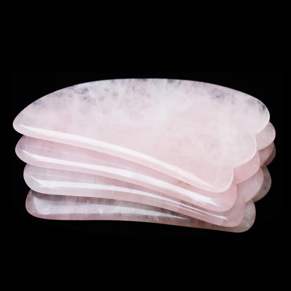 Соскабливающая доска из натурального розового кварца с нефритом массажная