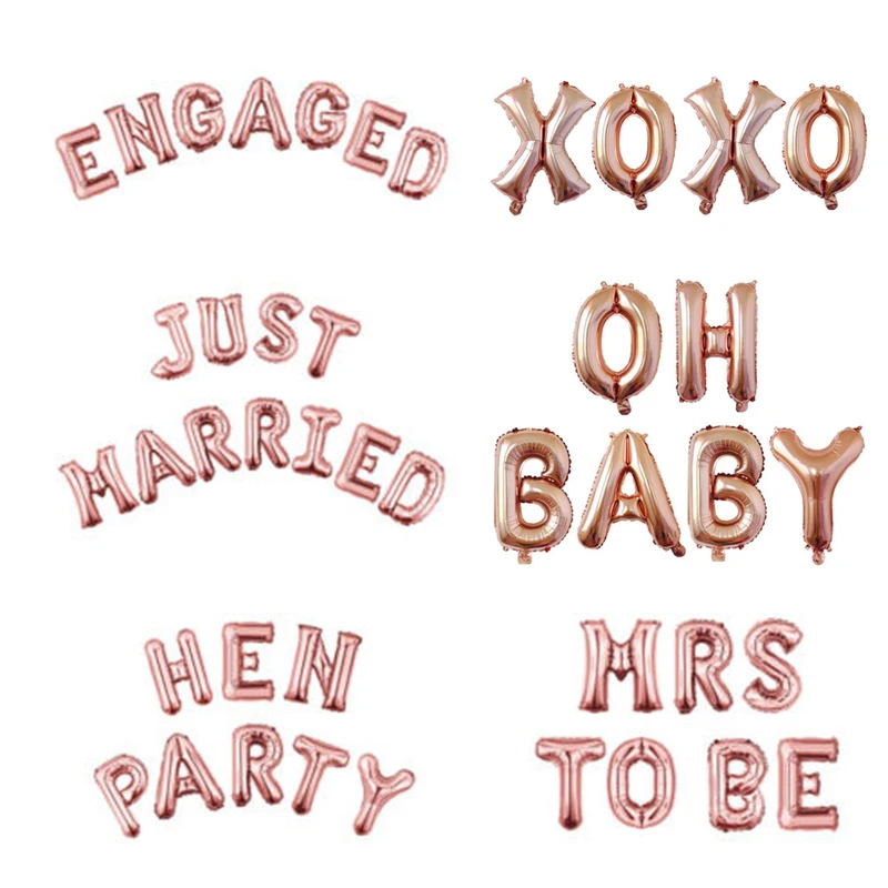 

For Hen Party Bridal Shower Party Decoration Foil Balloons Wedding Bride To Be Letters 1PC Golden Rose Golden 16 Inch Popular