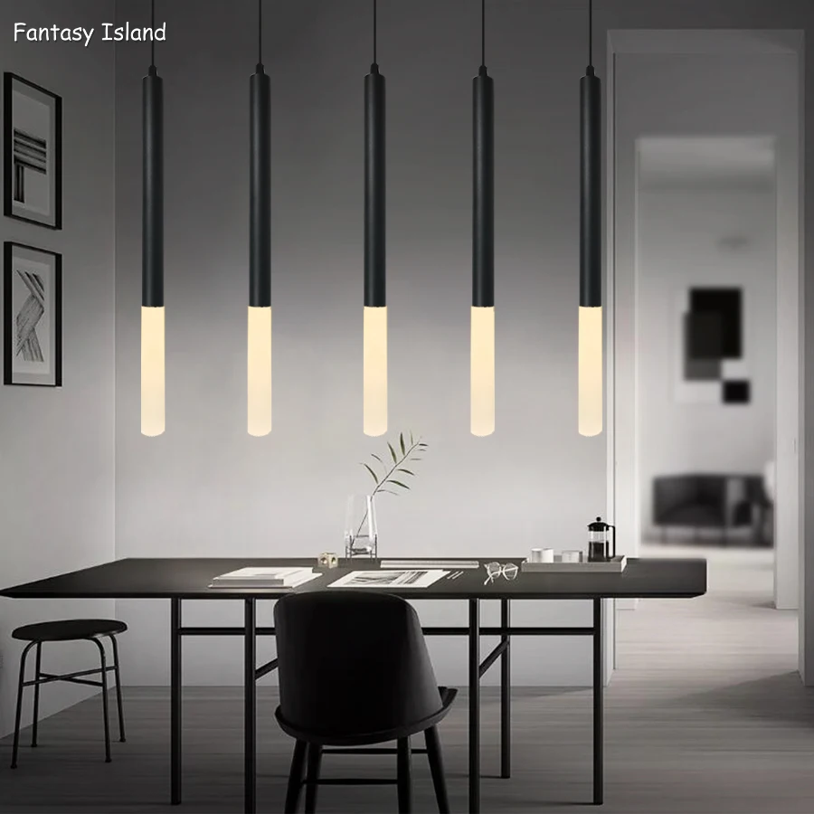 Светодиодный подвесной светильник 1 дюйм цилиндрическая труба для Кухня